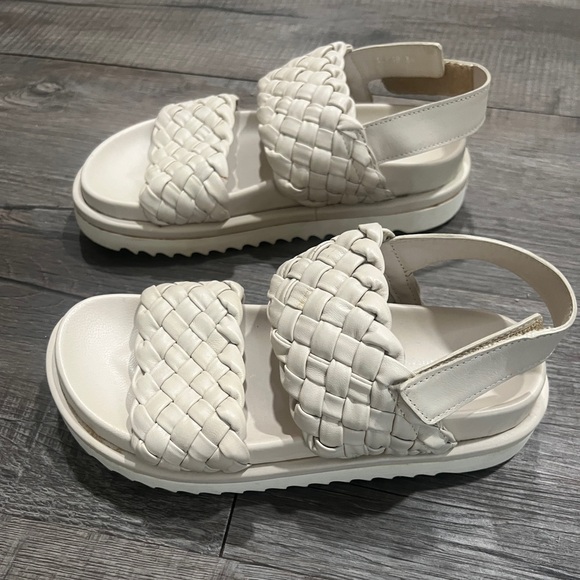 Homers Tubular Ivory Neutral Braided Sandals Ankle Strap Size 36 Reg. $375 - Picture 4 of 13